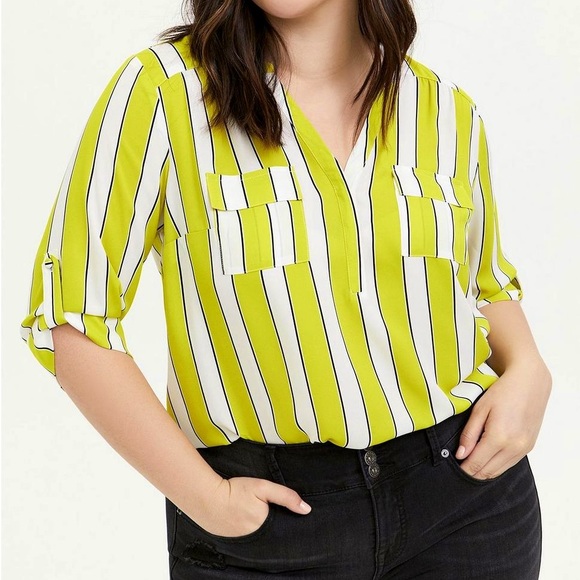 Harper Collection Striped Chiffon Button-up - Picture 1 of 3
